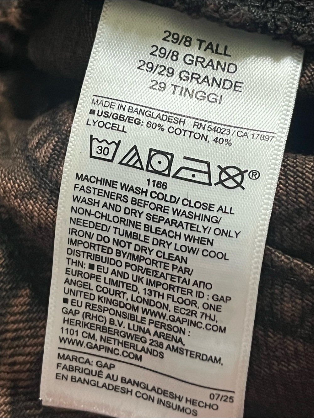 GAP NWOT Baggy Mid Rise Wide Leg Jeans Brown Wash UltraSoft Denim 29 Tall - Picture 9 of 10